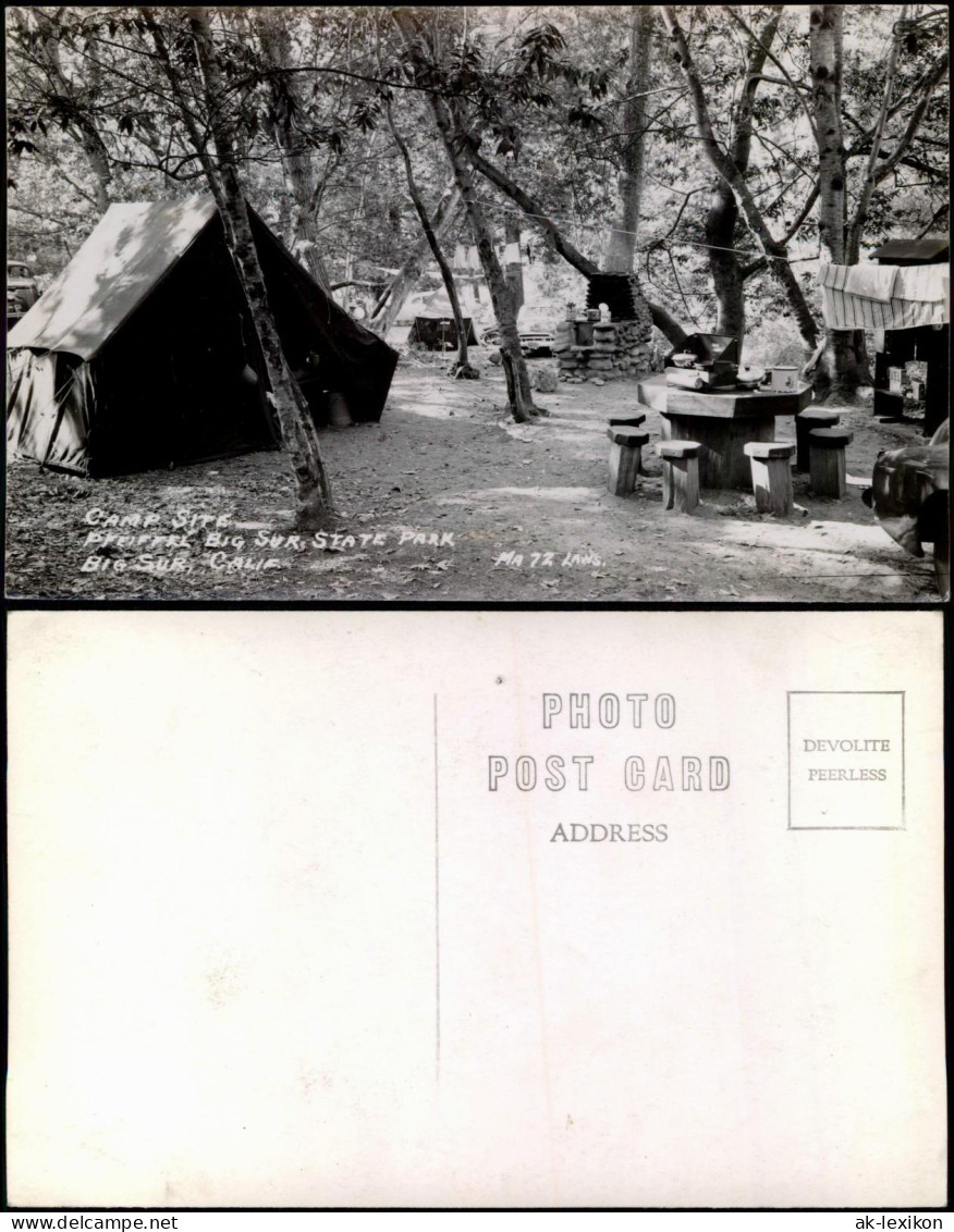 Kalifornien Allgemein BIG SUR STATE PARK CAMP California Fotokarte 1952