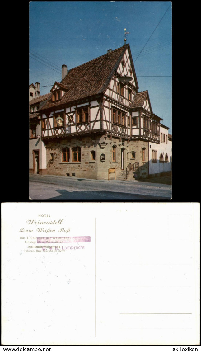 Kallstadt Pfalz Freinsheim Weinstraße Hotel Weincastell Zum Weißen Roß 1969