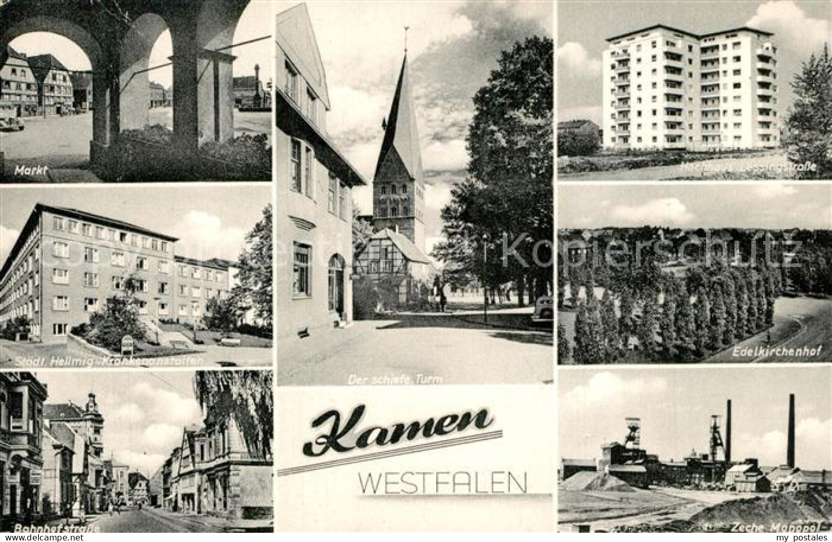 Kamen Westfalen Markt Krankenhaus Bahnhofstrasse Schiefer Turm Hochhaus Edelkirc