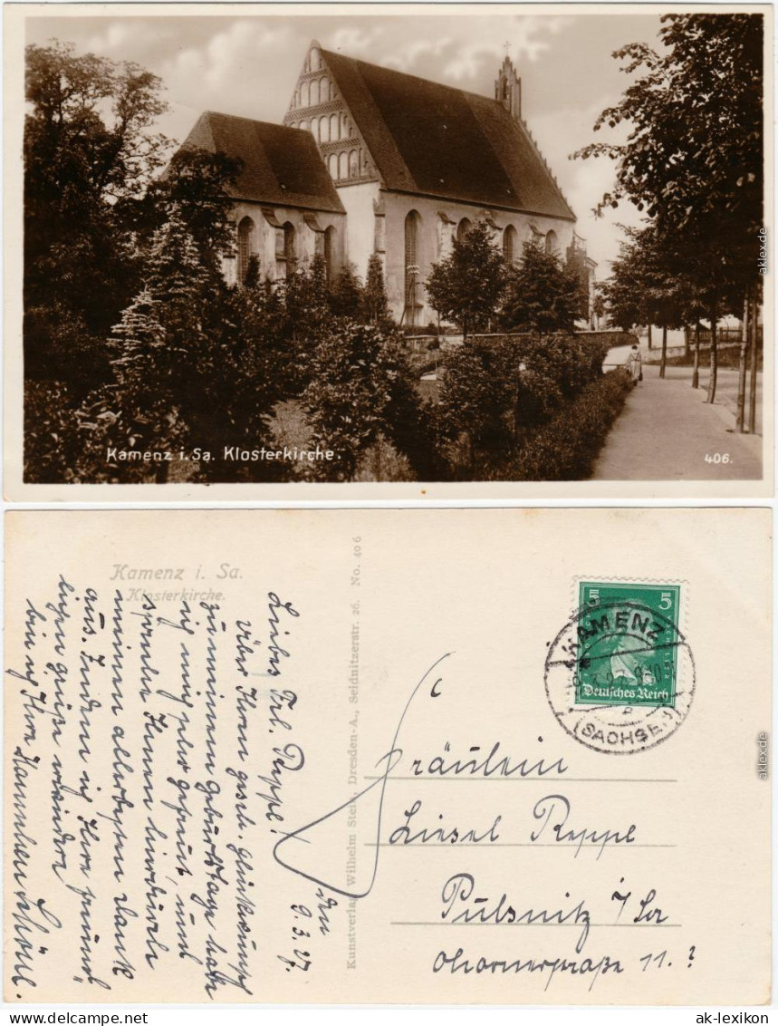 Kamenz Kamjenc Klosterkirche Kamenz Ansichtskarte Oberlausitz 1927