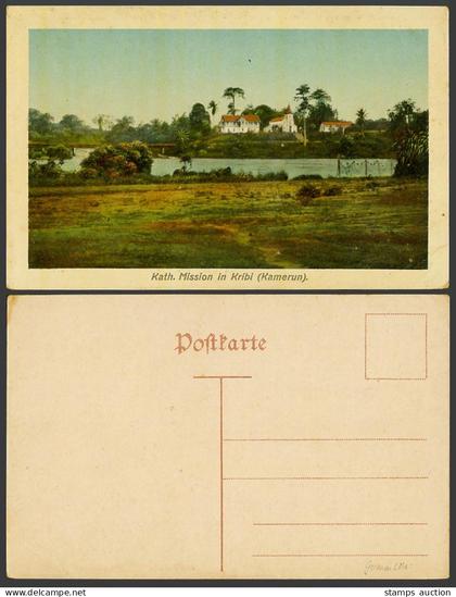 Cameroun Cameroon Old Postcard Catholic Kath. Mission in Kribi, Bridge, Kamerun