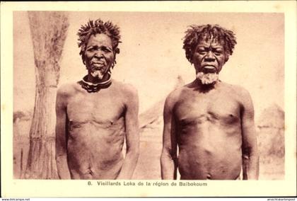 CPA Volkstypen Baibokoum Tschad, Vieillards