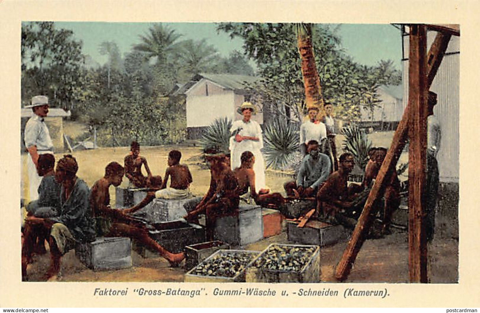 Kamerun - Faktorei Gross-Batanga - Gummi-Wäsche u. Schneiden - Verlag unbekannt