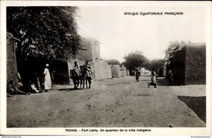 CPA N Djamena Fort Lamy Tschad, AFRIQUE ÉQUATORIALE FRANÇAISE, TCHAD, indigene Stadtviertel
