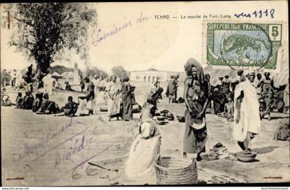 CPA Tschad, Der Markt von Fort Lamy, der Eingeborenen