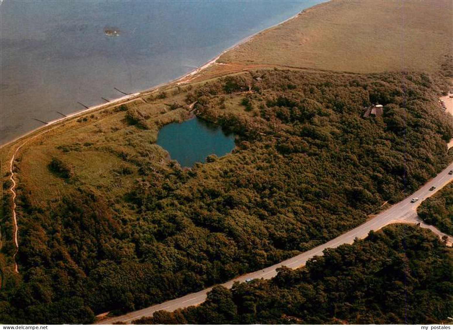Kampen  Sylt Vogelkoje Kampen an der Blidselbucht Fliegeraufnahme