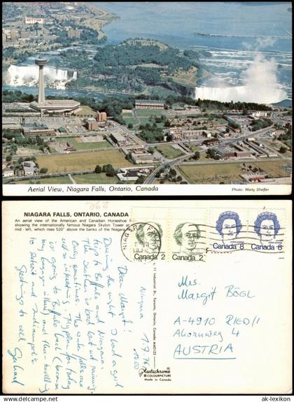Niagara Falls Ontario Niagarafälle Canada Kanada Luftbild Arial View 1972