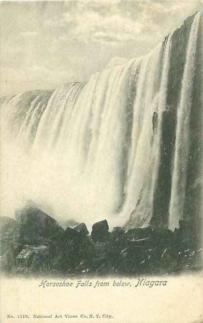 NIAGARA - Horseshoe Falls from below (National Art Views Co.  N.Y. City, N° 1119)
