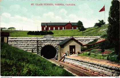 PC CANADA, SARNIA, ST. CLAIR TUNNEL, Vintage Postcard (b57958)