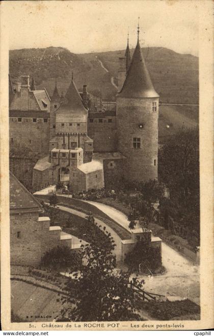 CPA Chateau de La Roche Pot Les Deux ponts levis