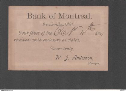 BANK OF MONTREAL / BROCKVILLE 1881   F3391