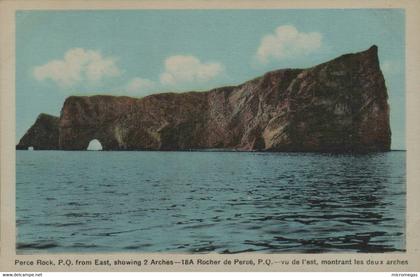 PERCE - Percé Rock, P.Q., from East, showing 2 Arches