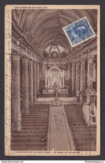 Postcard, CANADA, Sainte-Anne-de-Beaupré, The Interior of Basilica