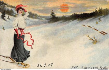 br105514 snow shoe  girl canada mount royal montreal  canada