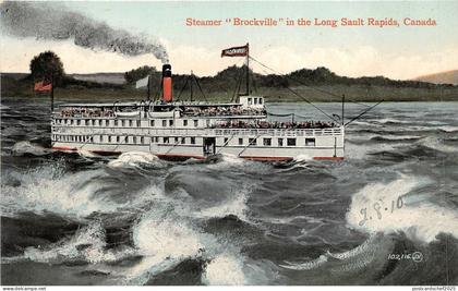 br105853 steamer brockville in the long sault rapids canada