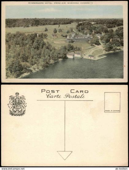 Kanada (allgemein) WINDERMERE HOTEL FROM AIR, MUSKOKA CANADA 1930