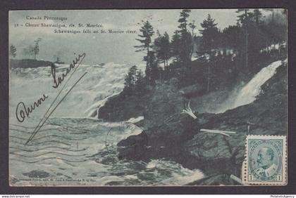 Postcard, CANADA, Picturesque Canada, Schawanigan falls on St. Maurice river