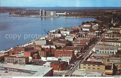 Sarnia Main Business Section St Clair River aerial view