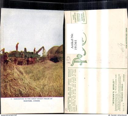 191361,Manitoba Harvesting in the Great Wheat Fields of Manitoba