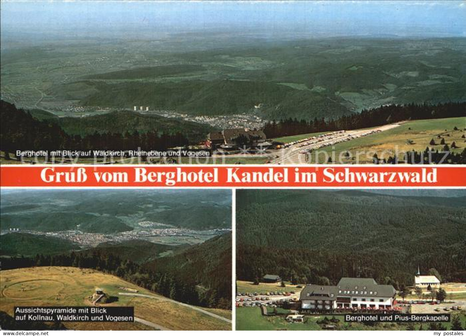 Kandel Waldkirch Breisgau Berghotel Kandel mit Waldkirch Rheinebene Vogesen Auss