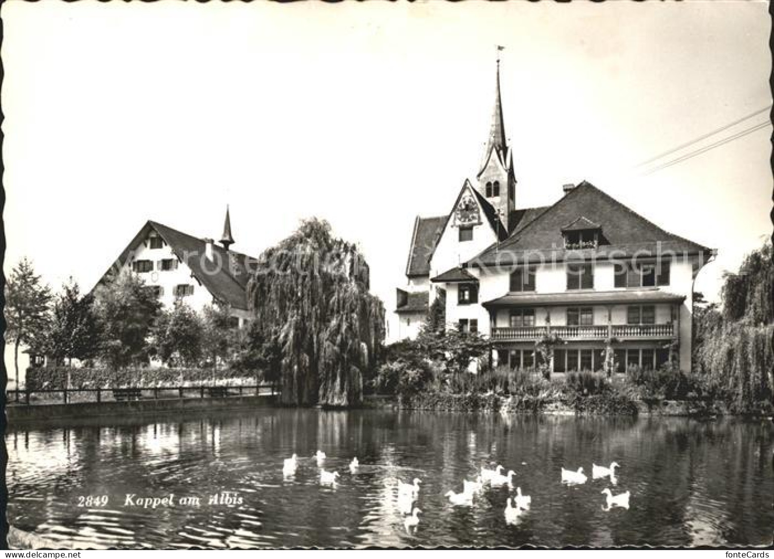 Kappel Albis Dorfpartie Schwanenteich