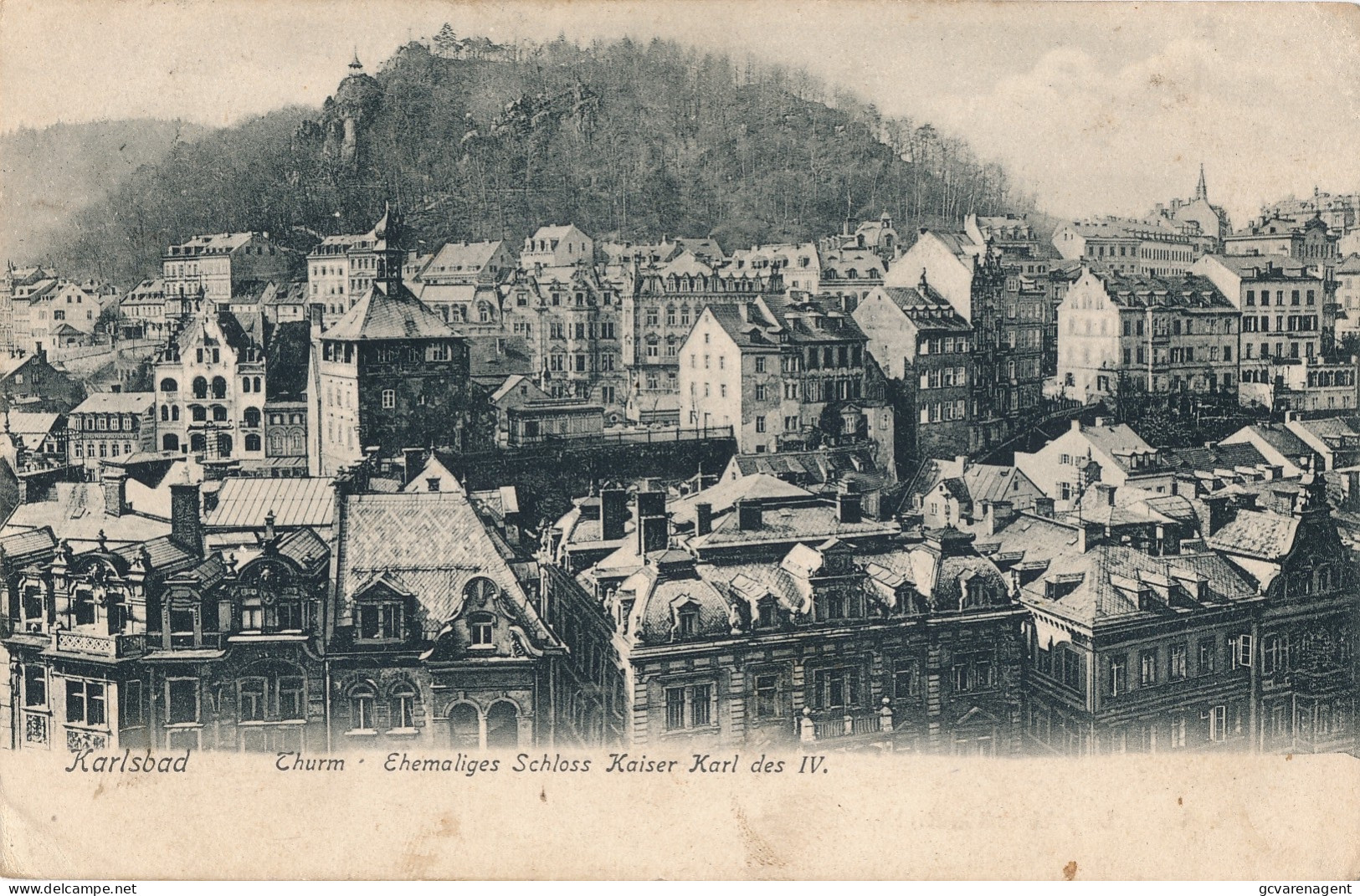 KARLSBAD  THURM  EHEMALIGES KAISER KARKL DES IV   2 SCANS