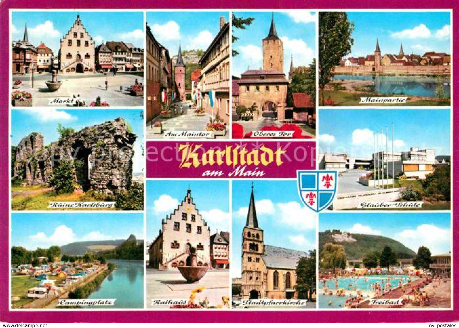 Karlstadt Main Rathaus Schwimmbad Marktplatz Maintor Campingplatz