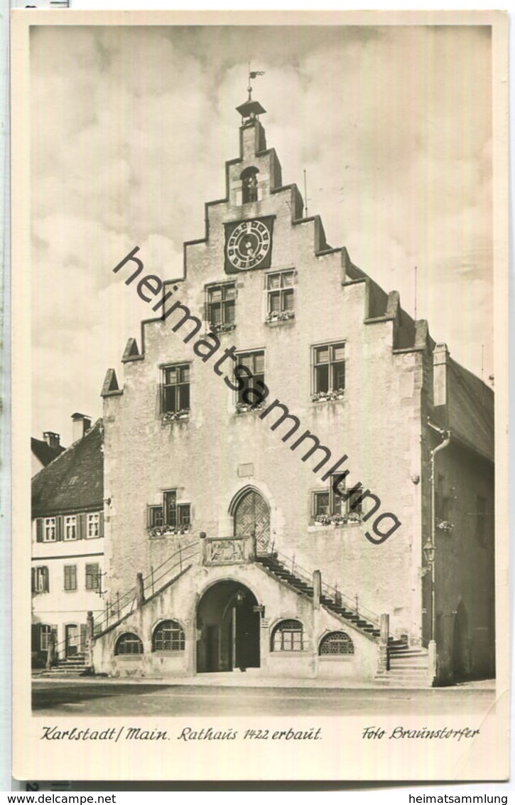 Karlstadt - Rathaus - Foto-Ansichtskarte - Verlag Braunstorfer Karlstadt