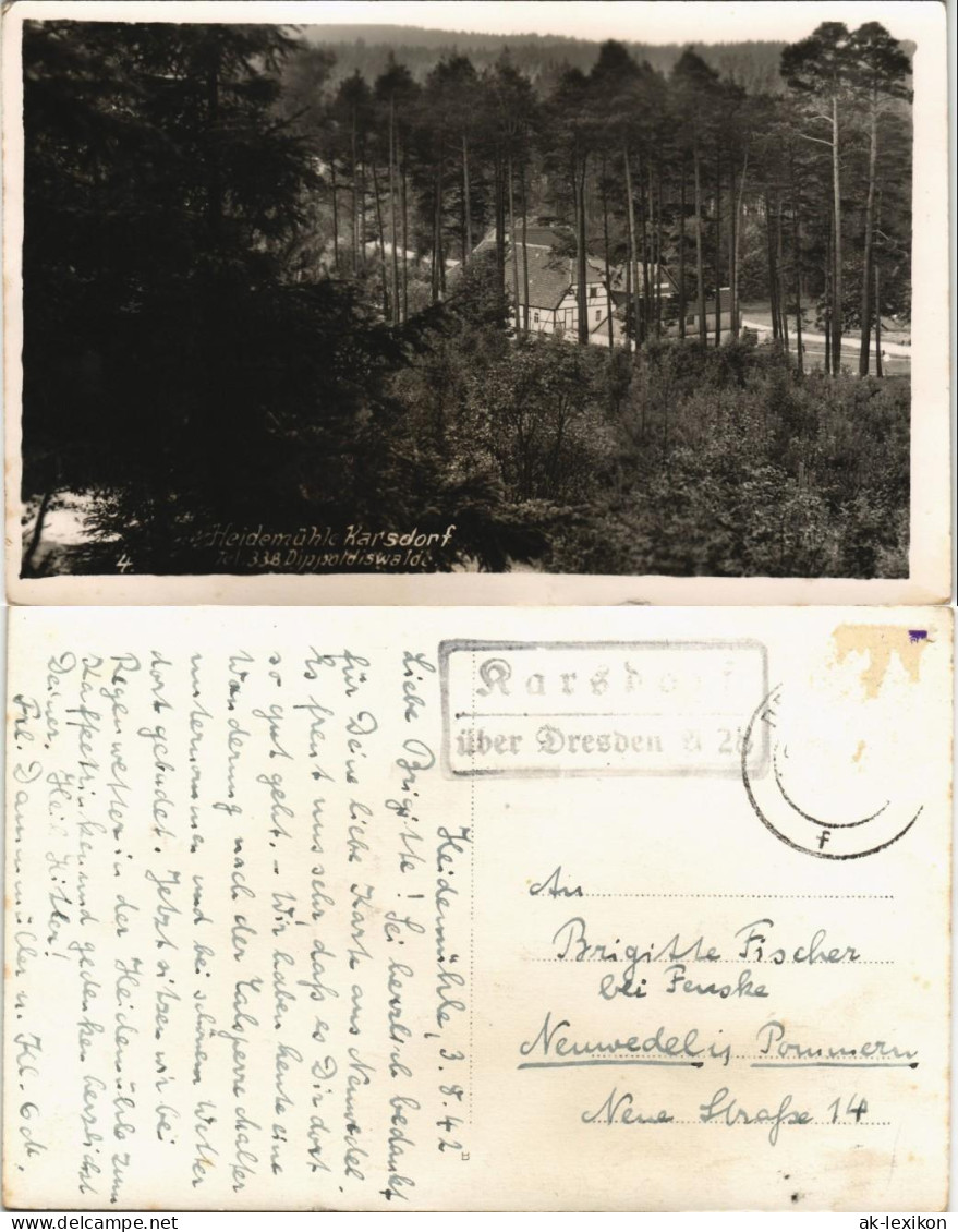 Karsdorf Wendisch-Carsdorf)-Rabenau Heidemühle 1842  Landpoststempel ü. Dresden