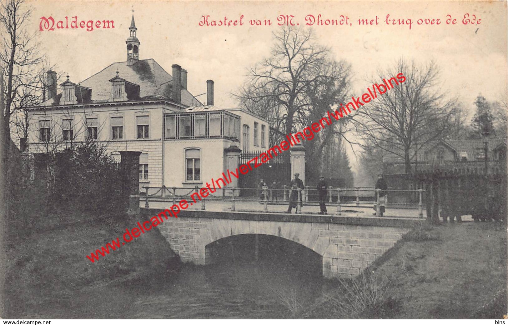 Kasteel van M. Dhondt met brug over de Ede - Maldegem