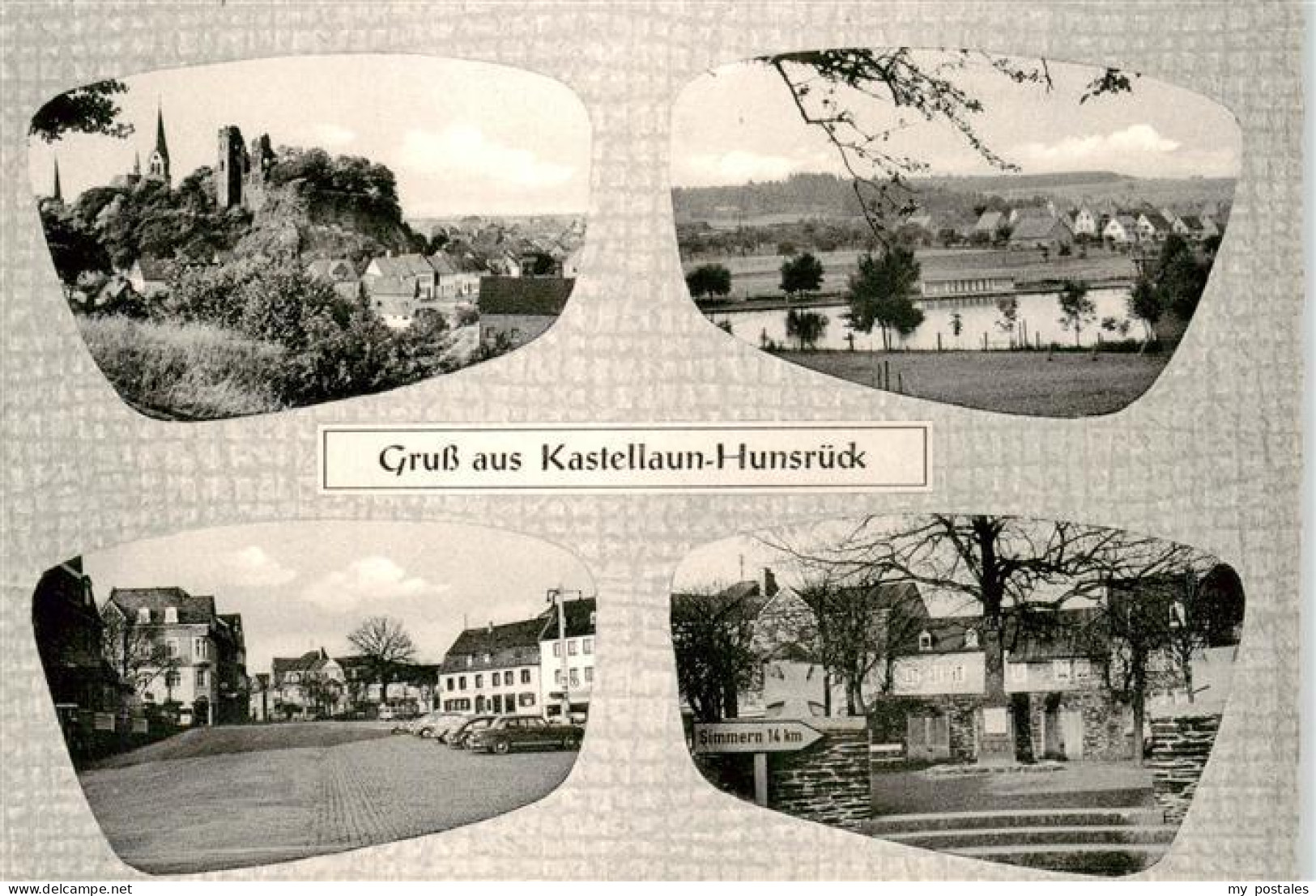 Kastellaun Hunsrueck Burgruine Panorama Strassenpartien