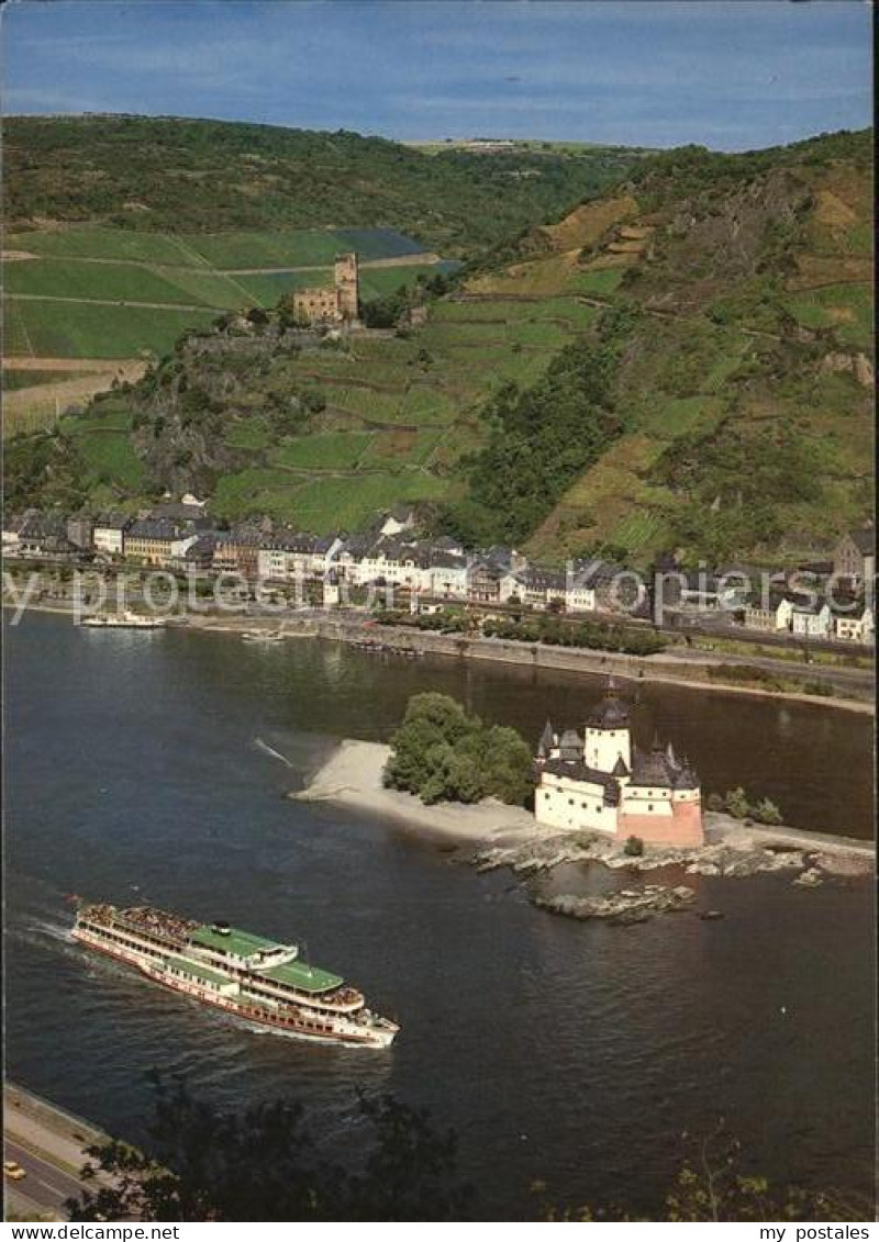 Kaub Fliegeraufnahme Rheinpartie