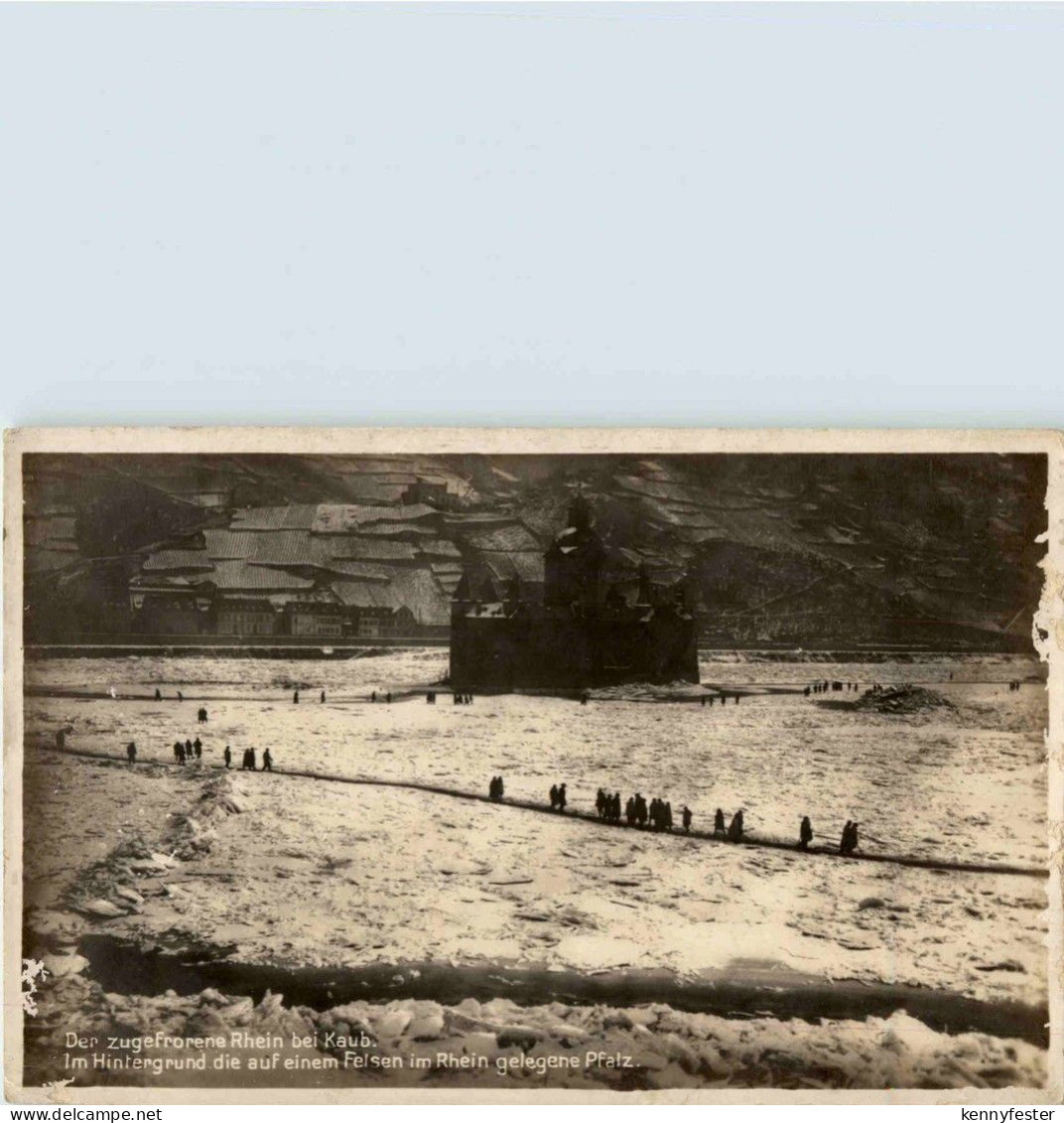 Kaub - zugefrorener rhein