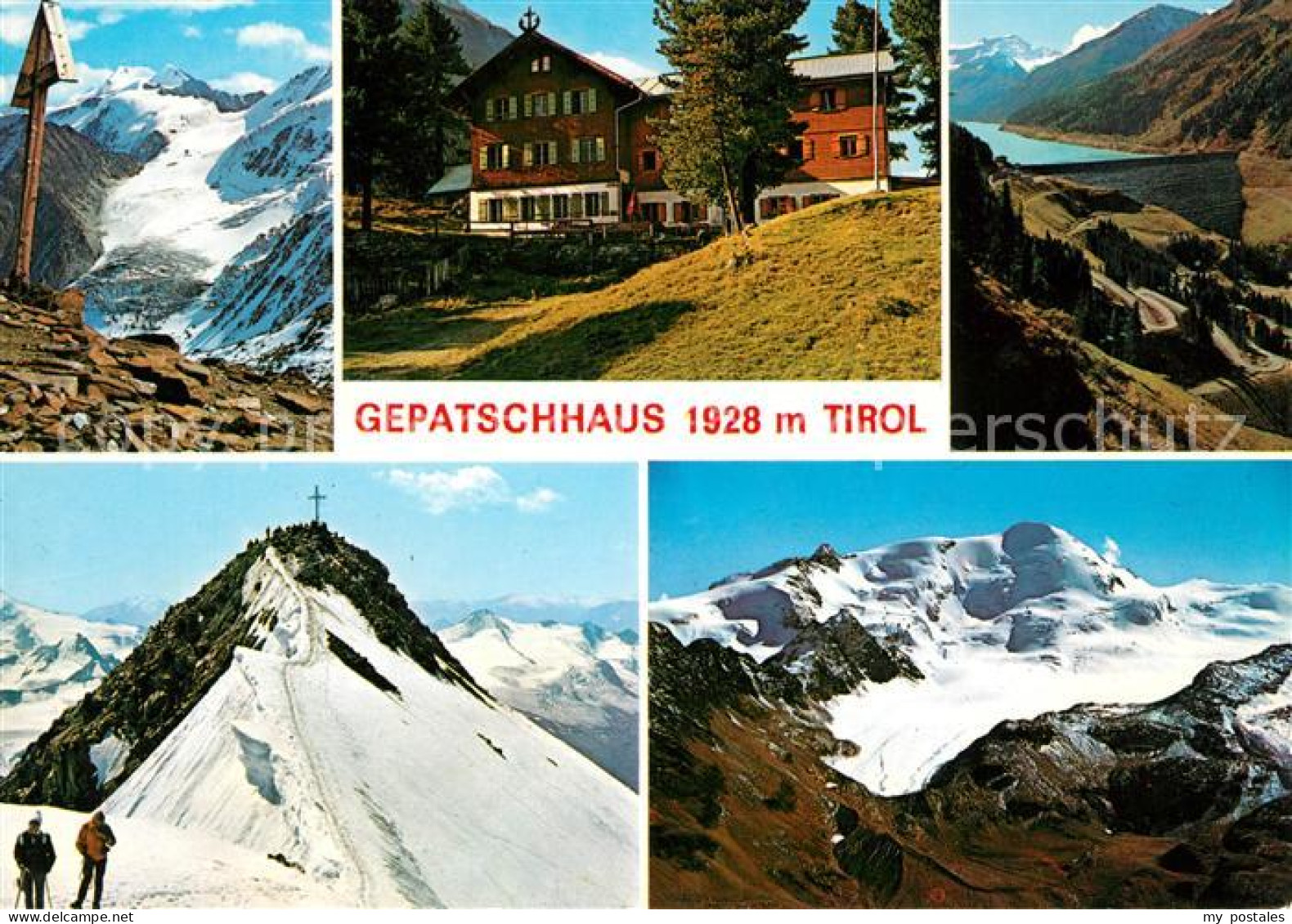 Kaunertal Gepatschhaus mit oelgrubenjoch Wildspitze Weisseespitze und Kaunertals