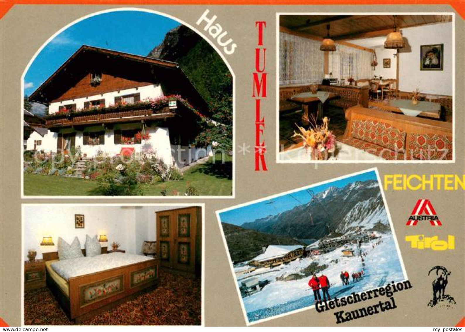 Kaunertal Pension Tumler Gaststube Zimmer Panorama