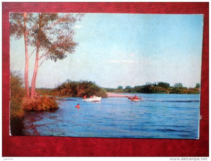 Ilek river - boats - Aktobe - Aktyubinsk - 1972 - Kazakhstan USSR - unused