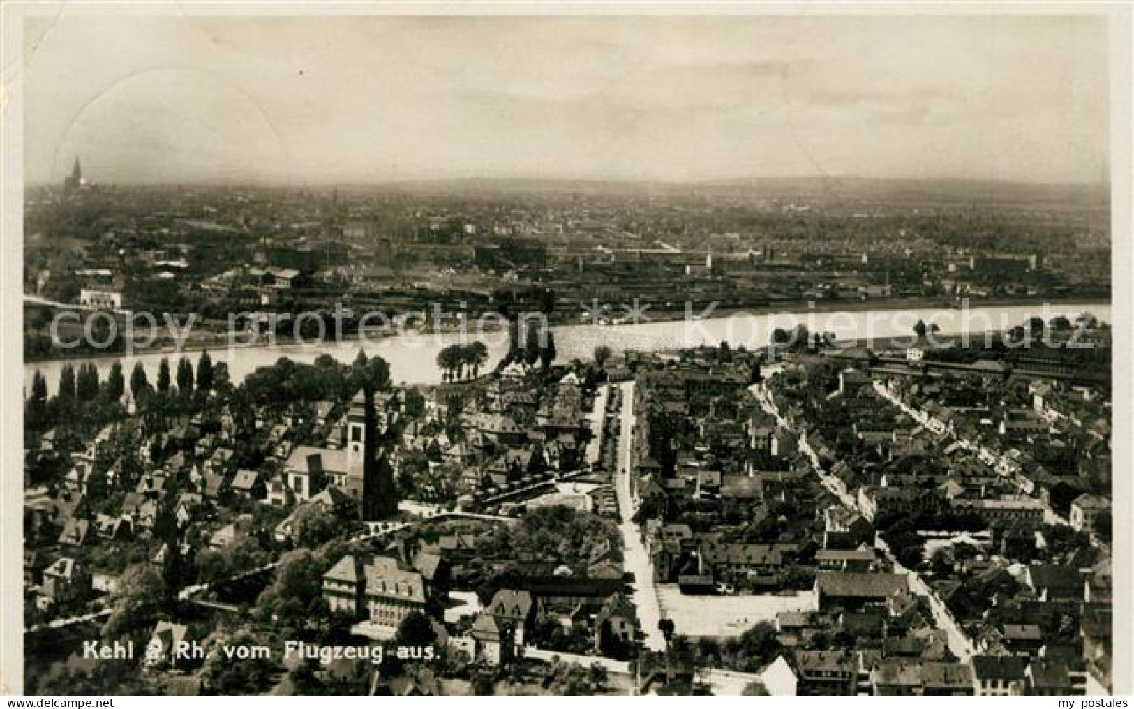 Kehl Rhein Fliegeraufnahme