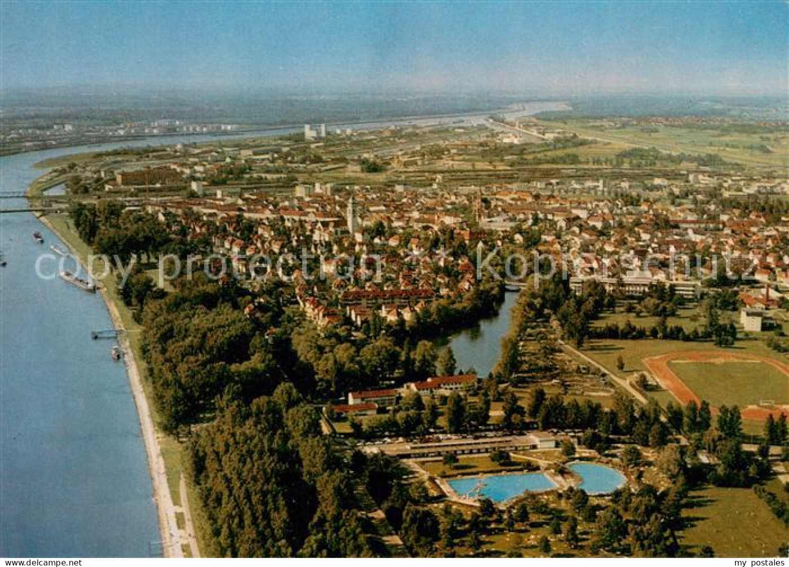Kehl Rhein Fliegeraufnahme