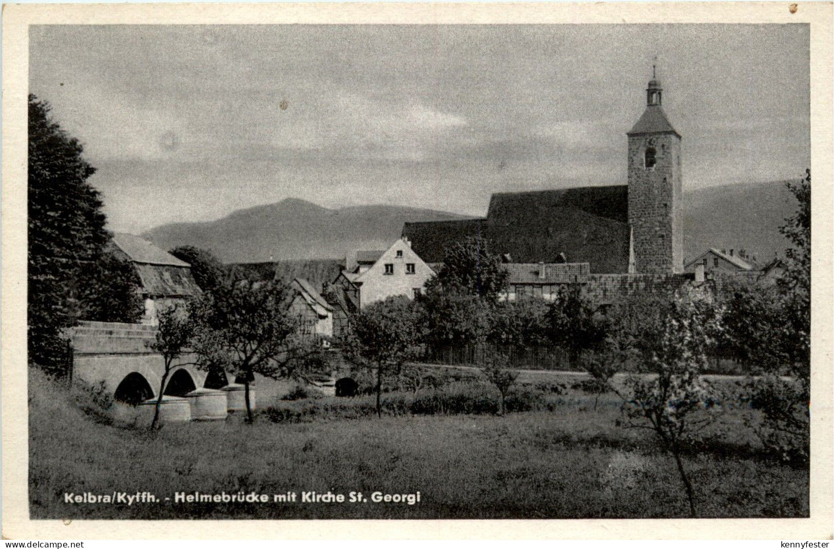 Kelbra/Kyffh. - Helmebrücke mit Kirche St. Georgi