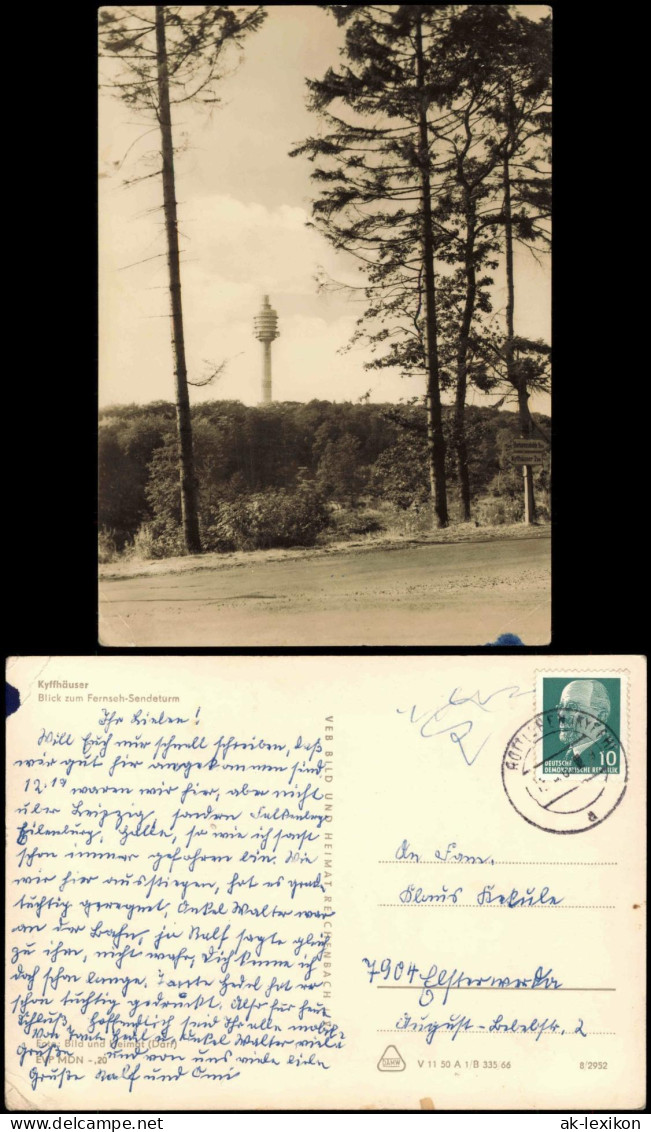 Kelbra (Kyffhäuser) Kyffhäuser Blick zum Fernseh-Sendeturm 1966
