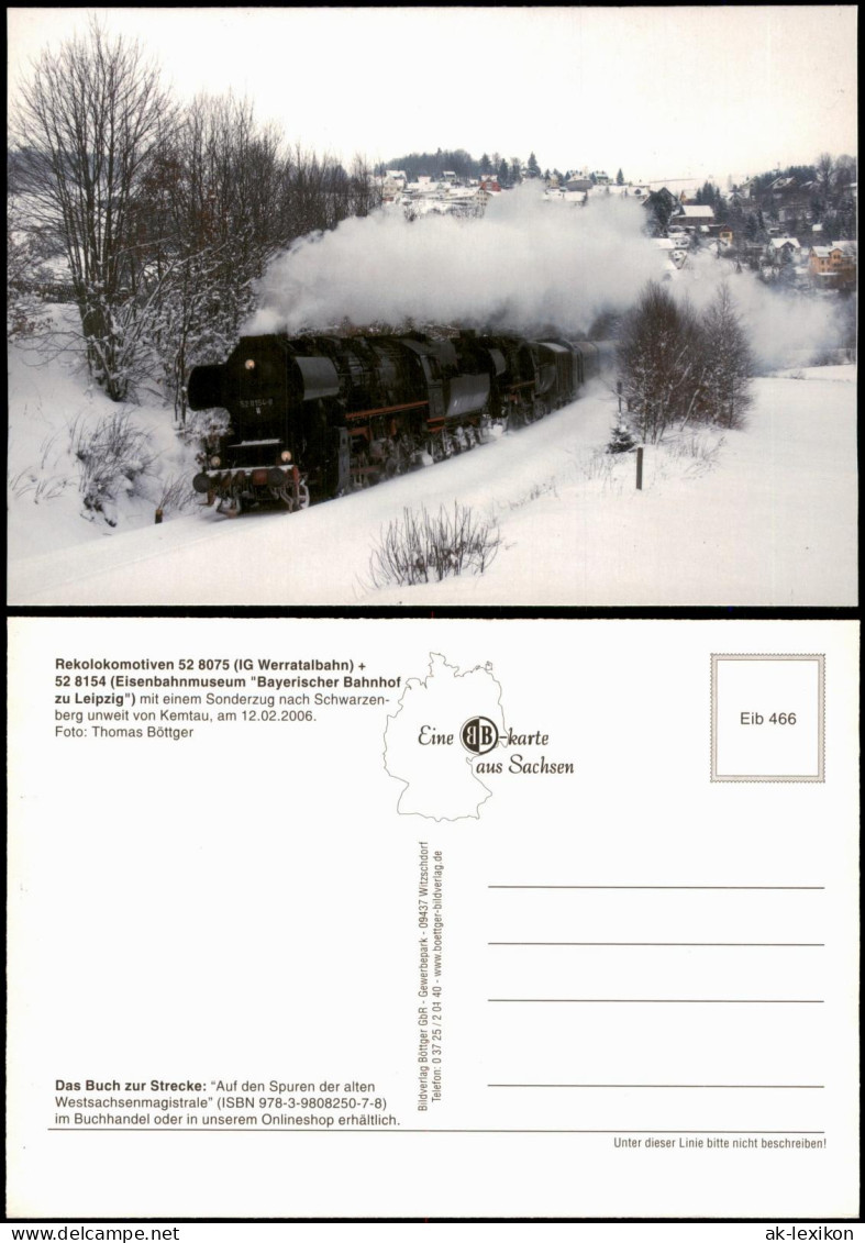 Kemtau (Erzgebirge)-Burkhardtsdorf Lokomotiven 52 8075  52 8154 Sonderzug 2006