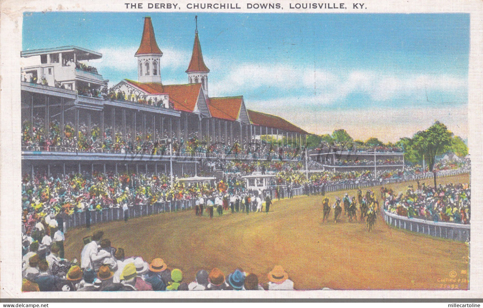 KENTUCKY - Louisville, The Derby, Churchill Downs, Postcard 1937