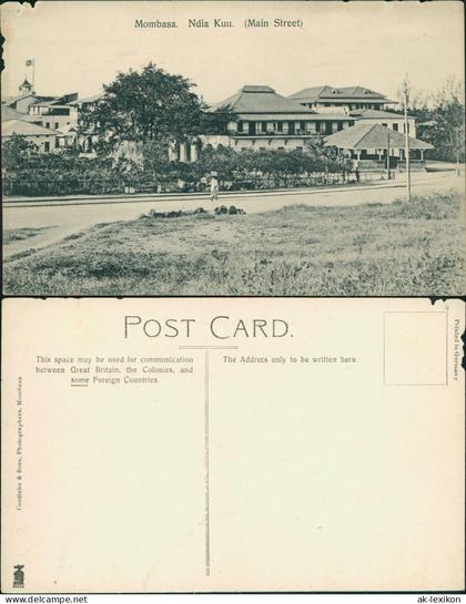 Postcard Mombasa Ndia Kuu. Main Street 1913  Kenia