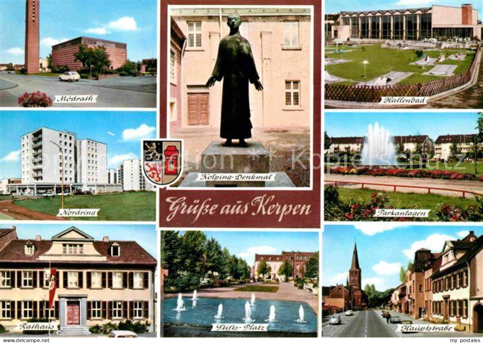 Kerpen Rheinland Moedrath Kolping Denkmal Hallenbad Nordring Parkanlagen Rathaus