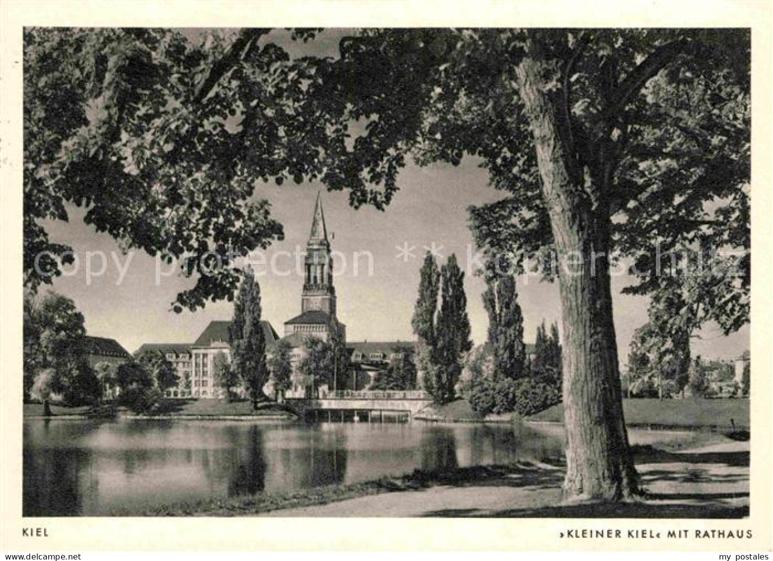 KIEL  CITY Kleiner Kiel Uferpromenade mit Rathaus