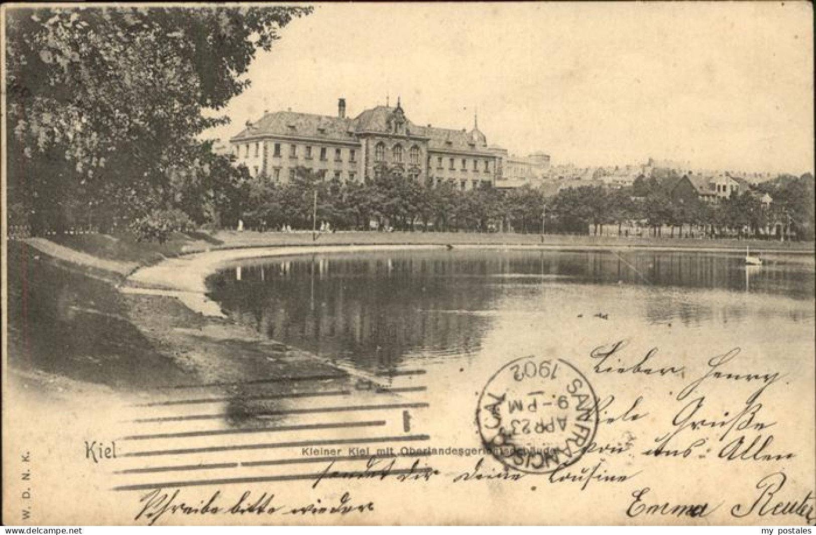 Kiel Kleiner Kiel mit Oberlandes Gerichtsgebaeude