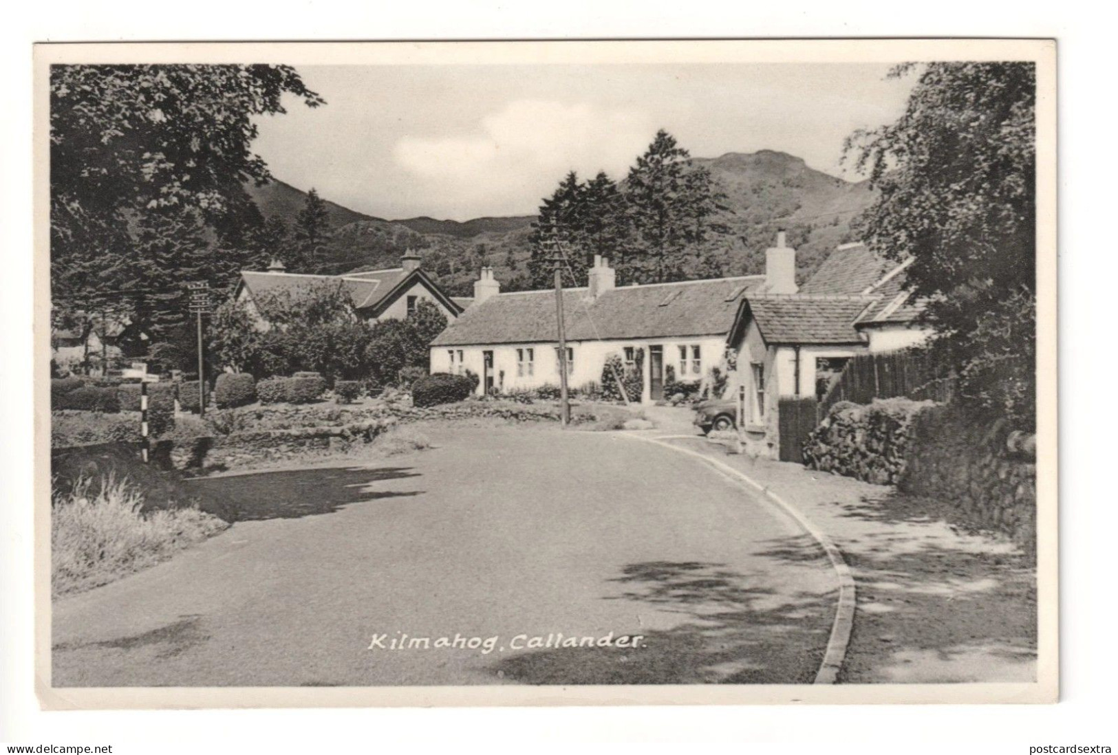 Kilmahog, Callander - road, houses - c1950's Stirlingshire postcard