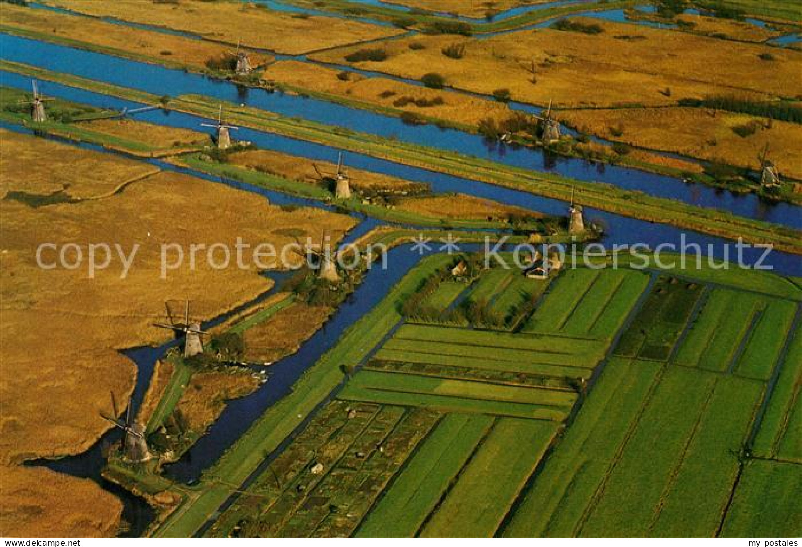 Kinderdijk Fliegeraufnahme Molen
