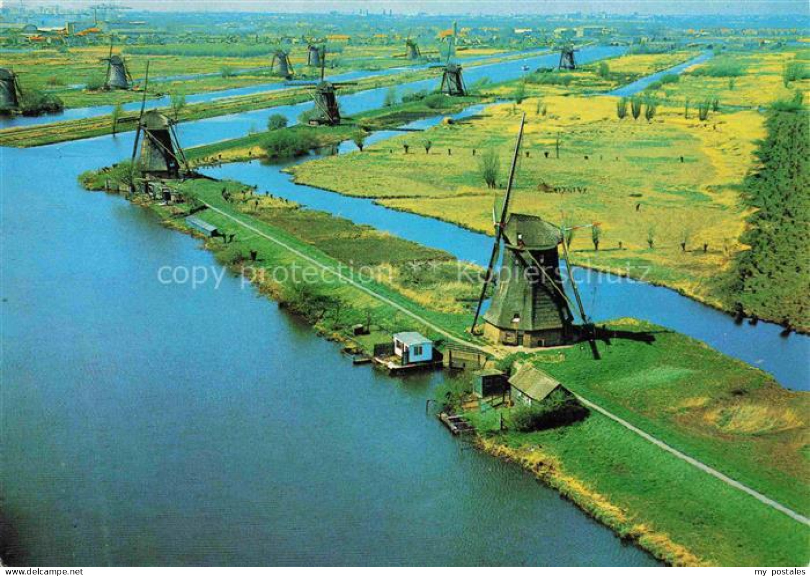 Kinderdijk Molenlanden Zuid-Holland NL Fliegeraufnahme Molens