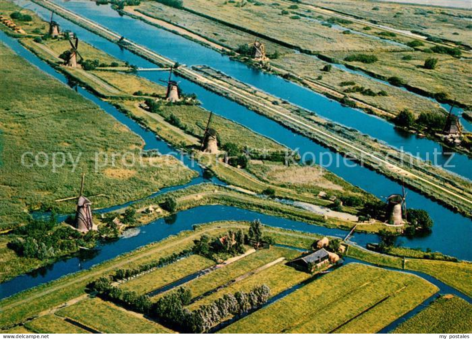 Kinderdijk Molens Windmuehlen Fliegeraufnahme